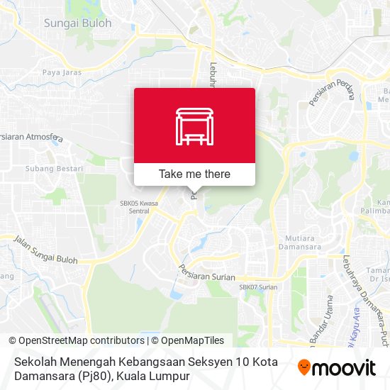 Peta Sekolah Menengah Kebangsaan Seksyen 10 Kota Damansara (Pj80)