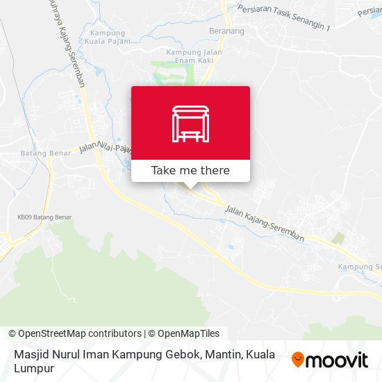 Masjid Nurul Iman Kampung Gebok, Mantin map