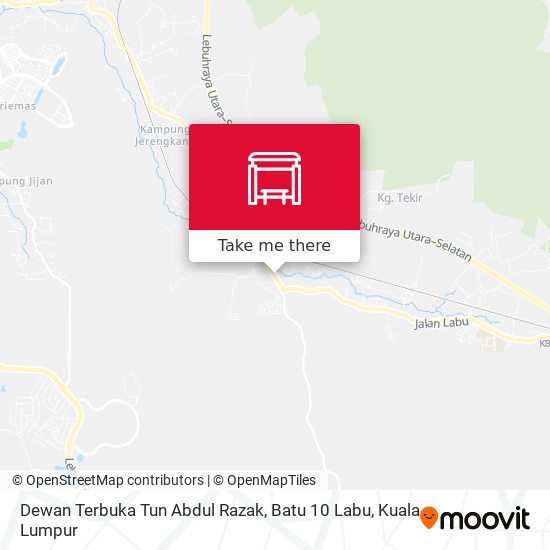 Dewan Terbuka Tun Abdul Razak, Batu 10 Labu map