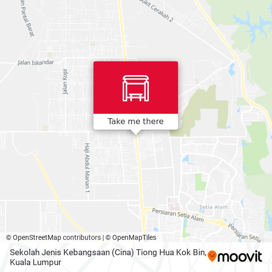 Peta Sekolah Jenis Kebangsaan (Cina) Tiong Hua Kok Bin