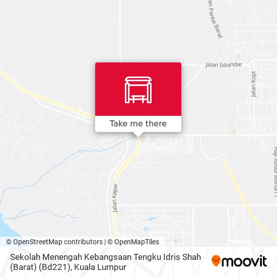 Peta Sekolah Menengah Kebangsaan Tengku Idris Shah (Barat) (Bd221)