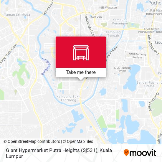 Giant Hypermarket Putra Heights (Sj531) map