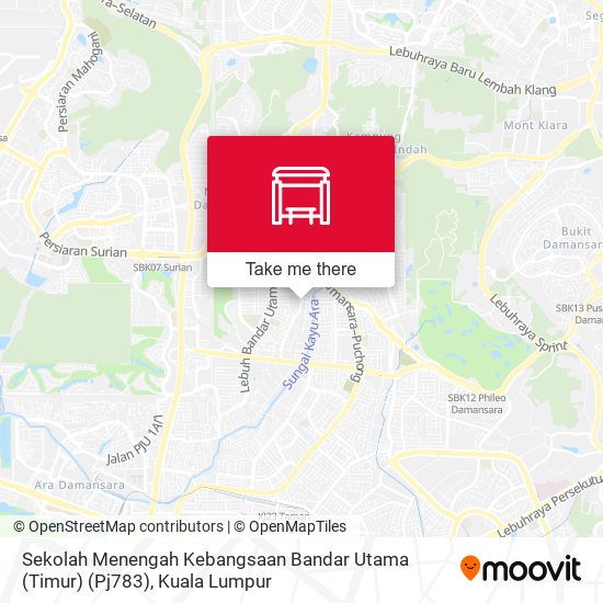 Sekolah Menengah Kebangsaan Bandar Utama (Timur) (Pj783) map