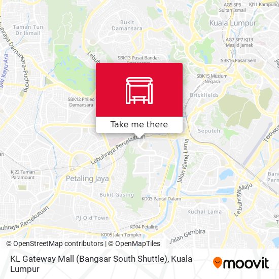 Peta KL Gateway Mall (Bangsar South Shuttle)