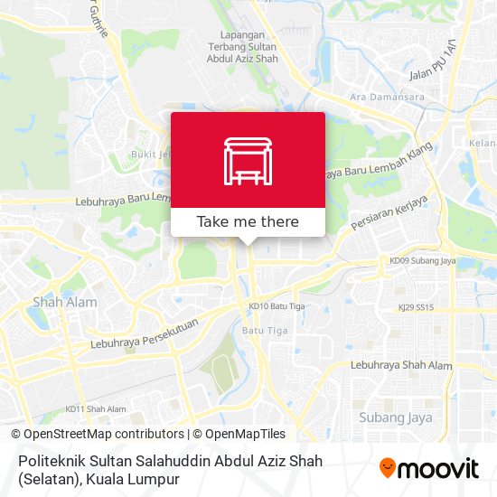 Peta Politeknik Sultan Salahuddin Abdul Aziz Shah (Selatan)