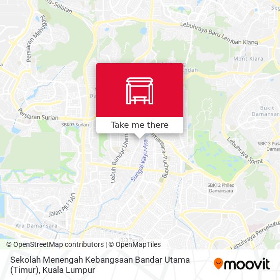 Sekolah Menengah Kebangsaan Bandar Utama (Timur) map