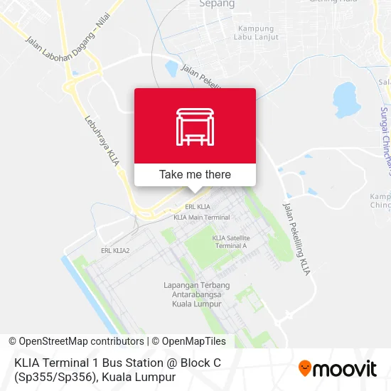 Peta KLIA Terminal 1 Bus Station @ Block C (Sp355 / Sp356)