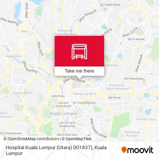Peta Hospital Kuala Lumpur (Utara) (Kl1837)