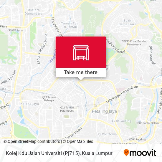 Kolej Kdu Jalan Universiti (Pj715) map