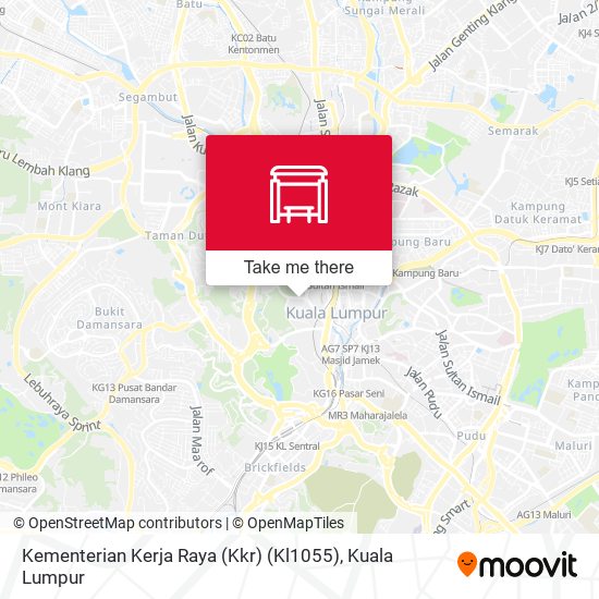 如何坐公交或捷运和轻快铁去kuala Lumpur的kementerian Kerja Raya Kkr