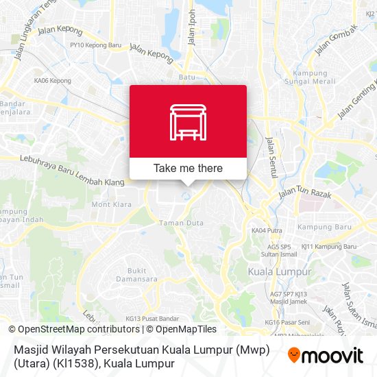 Peta Masjid Wilayah Persekutuan Kuala Lumpur (Mwp) (Utara) (Kl1538)
