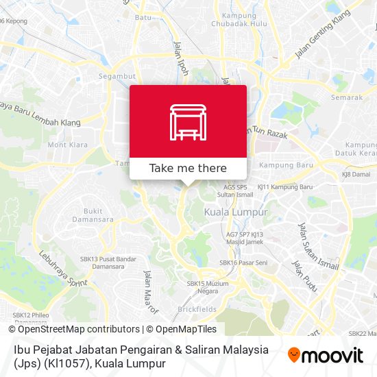 Peta Ibu Pejabat Jabatan Pengairan & Saliran Malaysia (Jps) (Kl1057)