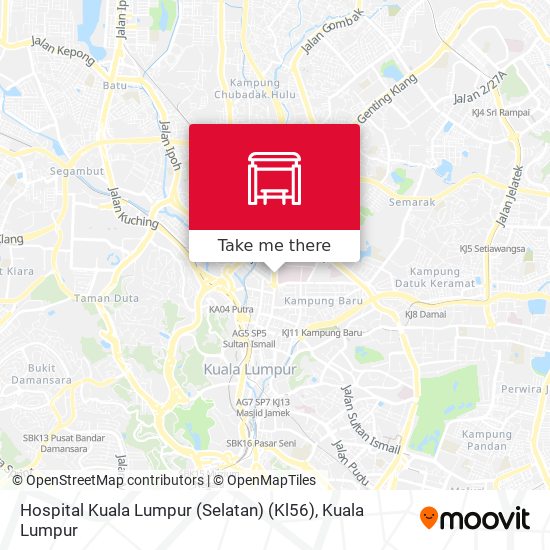 Peta Hospital Kuala Lumpur (Selatan) (Kl56)