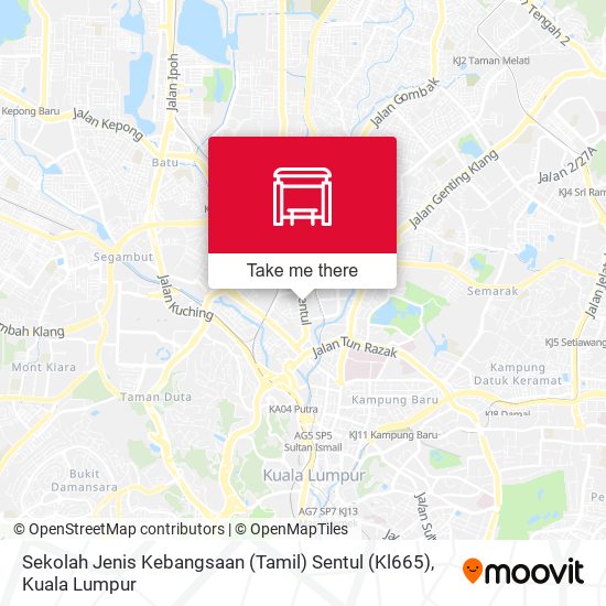 Sekolah Jenis Kebangsaan (Tamil) Sentul (Kl665) map