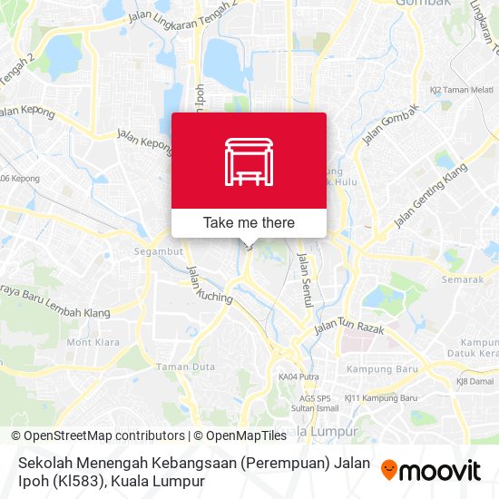 Peta Sekolah Menengah Kebangsaan (Perempuan) Jalan Ipoh (Kl583)