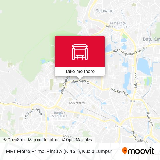 Peta MRT Metro Prima, Pintu A (Kl451)