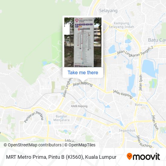 Peta MRT Metro Prima, Pintu B (Kl560)