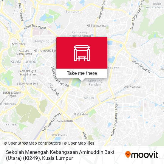 Peta Sekolah Menengah Kebangsaan Aminuddin Baki (Utara) (Kl249)