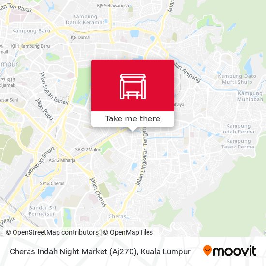Peta Cheras Indah Night Market (Aj270)