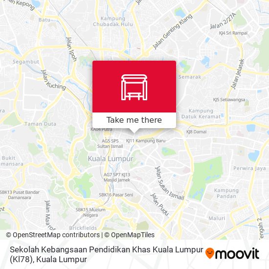 Peta Sekolah Kebangsaan Pendidikan Khas Kuala Lumpur (Kl78)
