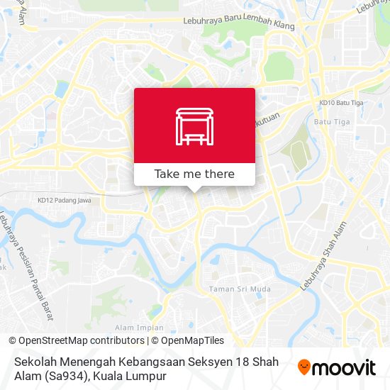 Peta Sekolah Menengah Kebangsaan Seksyen 18 Shah Alam (Sa934)