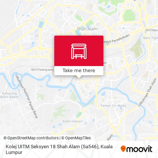 Peta Kolej UITM Seksyen 18 Shah Alam (Sa546)