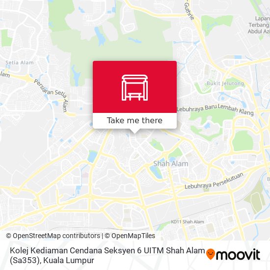 Peta Kolej Kediaman Cendana Seksyen 6 UITM Shah Alam (Sa353)