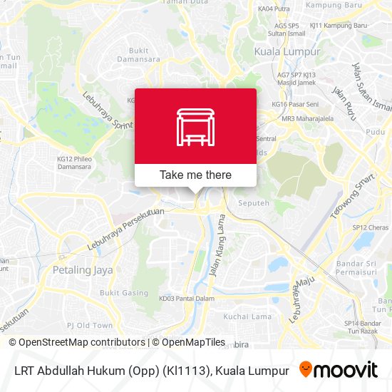 LRT Abdullah Hukum (Opp) (Kl1113) map
