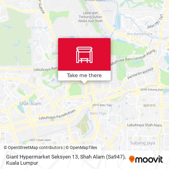 Giant Hypermarket Seksyen 13, Shah Alam (Sa947) map