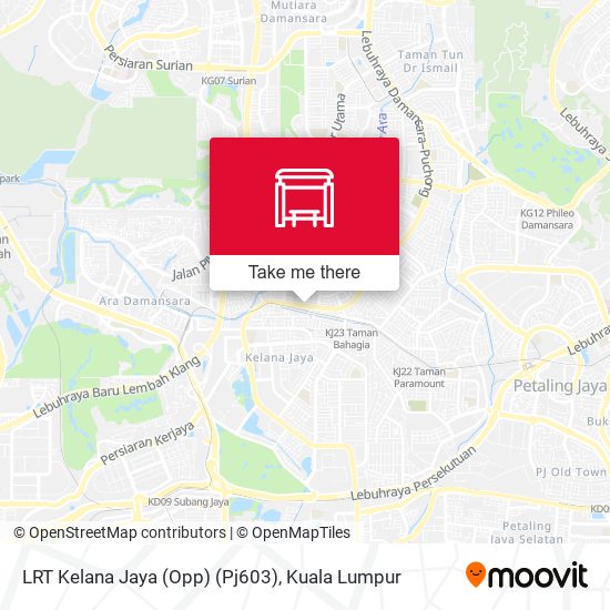 LRT Kelana Jaya (Opp) (Pj603) map