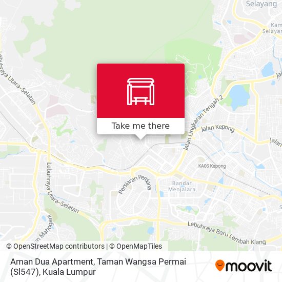 Peta Aman Dua Apartment, Taman Wangsa Permai (Sl547)