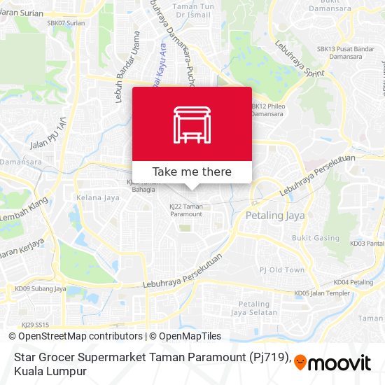 Star Grocer Supermarket Taman Paramount (Pj719) map