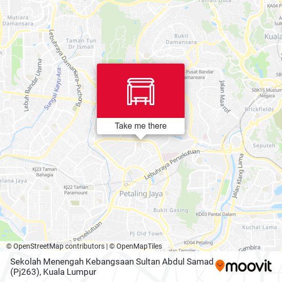 Peta Sekolah Menengah Kebangsaan Sultan Abdul Samad (Pj263)