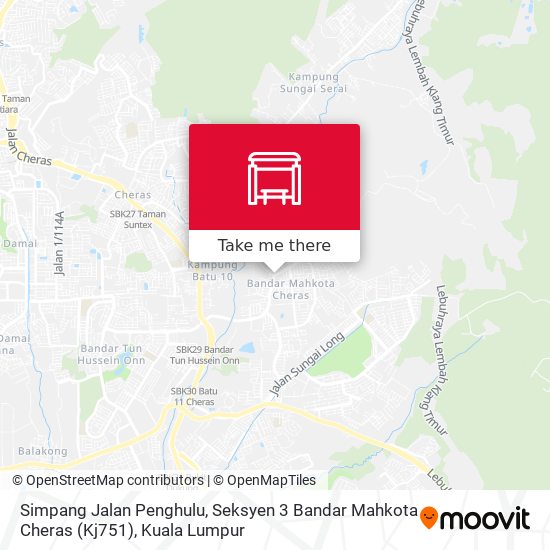 Peta Simpang Jalan Penghulu, Seksyen 3 Bandar Mahkota Cheras (Kj751)