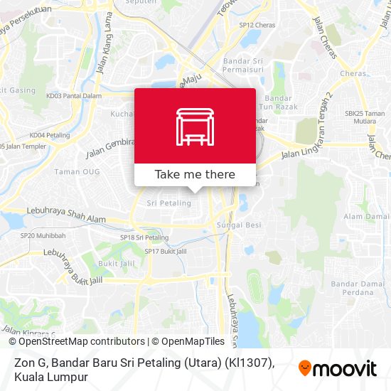 Peta Zon G, Bandar Baru Sri Petaling (Utara) (Kl1307)