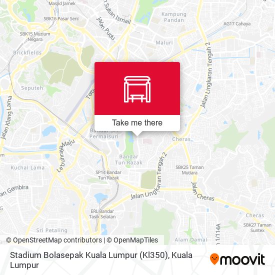 Peta Stadium Bolasepak Kuala Lumpur (Kl350)