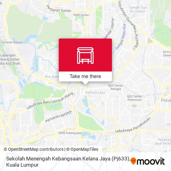 Peta Sekolah Menengah Kebangsaan Kelana Jaya (Pj633)