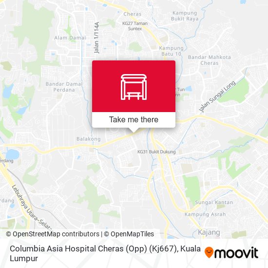 Columbia Asia Hospital Cheras (Opp) (Kj667) map