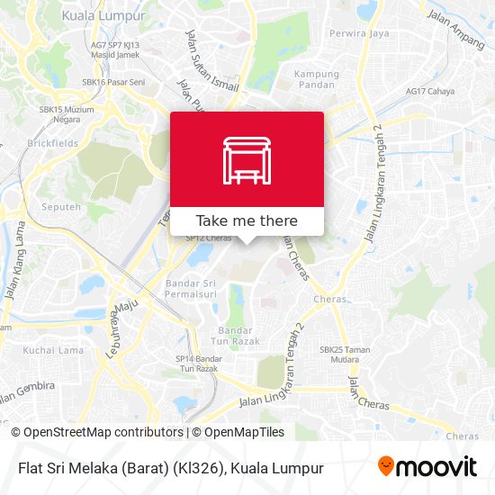 Flat Sri Melaka (Barat) (Kl326) map