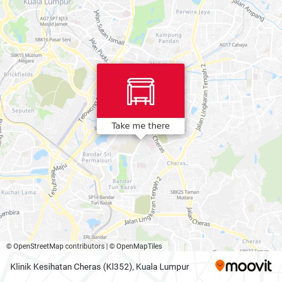 Klinik Kesihatan Cheras (Kl352) map