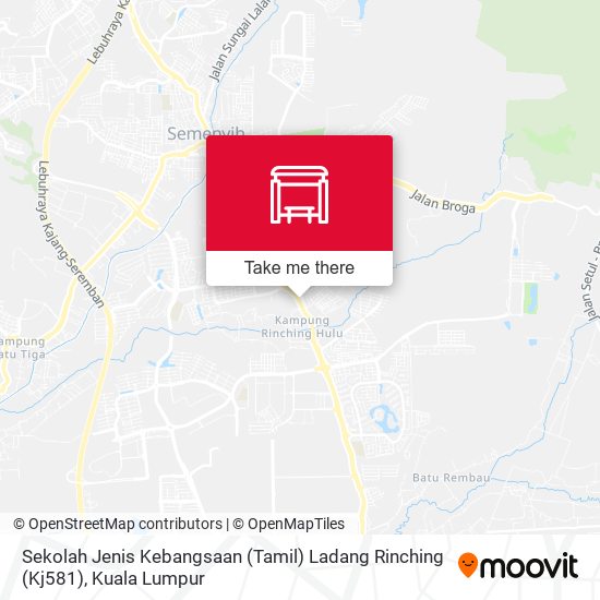 Peta Sekolah Jenis Kebangsaan (Tamil) Ladang Rinching (Kj581)