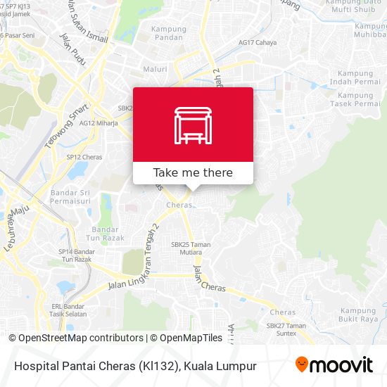 Peta Hospital Pantai Cheras (Kl132)