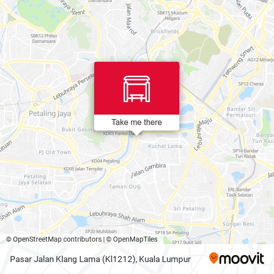 Peta Pasar Jalan Klang Lama (Kl1212)