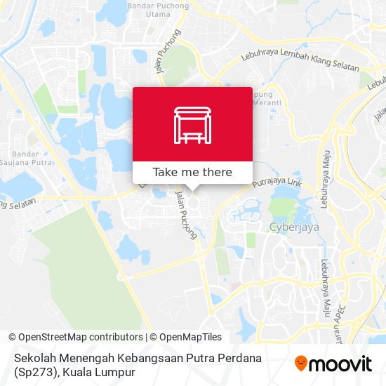 Peta Sekolah Menengah Kebangsaan Putra Perdana (Sp273)