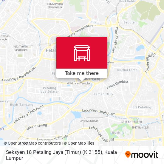 Peta Seksyen 18 Petaling Jaya (Timur) (Kl2155)
