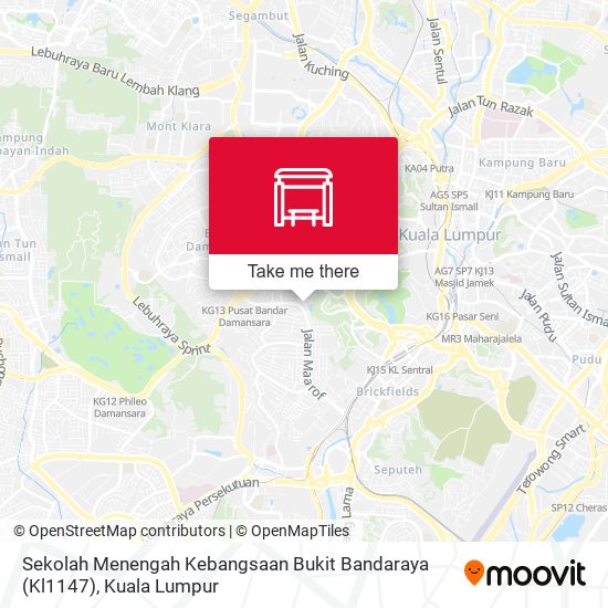Peta Sekolah Menengah Kebangsaan Bukit Bandaraya (Kl1147)