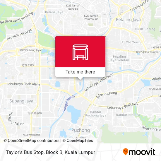 Taylor's Bus Stop, Block B map