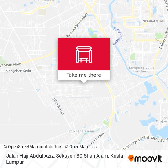 Peta Jalan Haji Abdul Aziz, Seksyen 30 Shah Alam