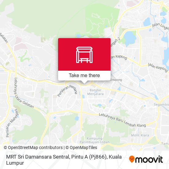 Peta MRT Sri Damansara Sentral, Pintu A (Pj866)