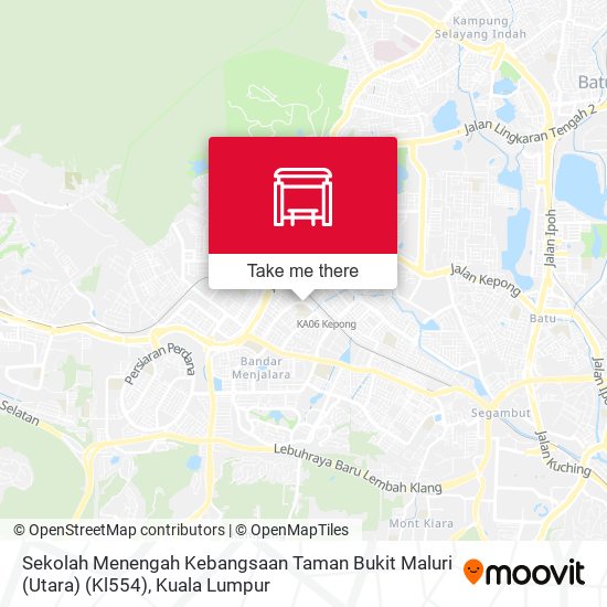 Peta Sekolah Menengah Kebangsaan Taman Bukit Maluri (Utara) (Kl554)